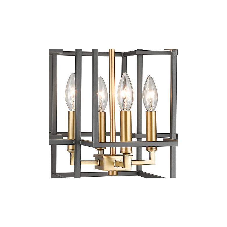 Image 3 Z-Lite Titania 14" Wide Bronze and Brass 4-Light Cube Pendant more views