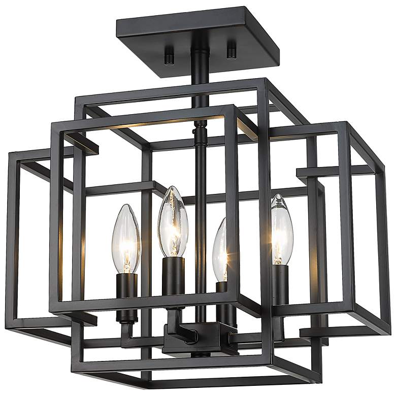 Image 3 Z-Lite Titania 14" Wide Matte Black 4-Light Ceiling Light
