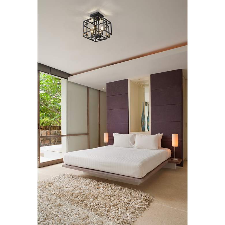 Image 4 Z-Lite Titania 14" Wide Matte Black 4-Light Ceiling Light more views