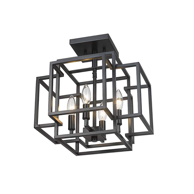 Image 7 Z-Lite Titania 14" Wide Matte Black 4-Light Ceiling Light more views