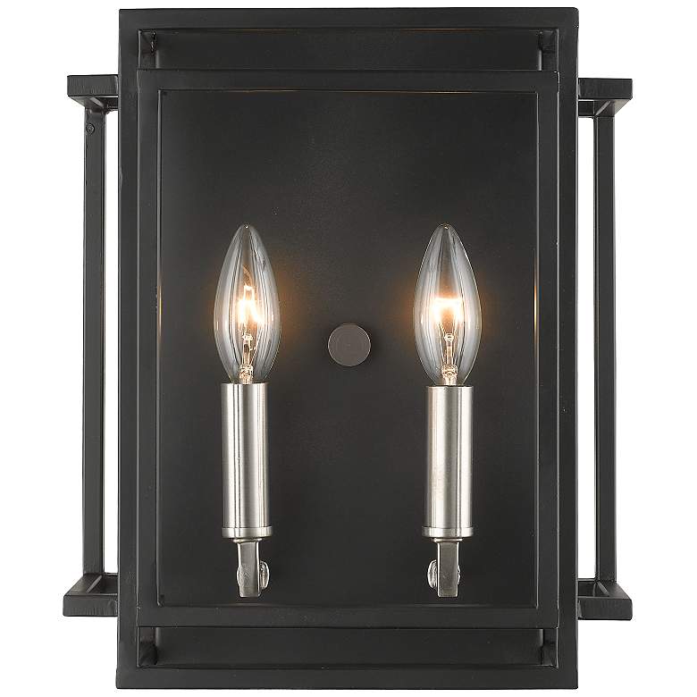 Image 3 Z-Lite Titania 2 Light Wall Sconce in Black + Brushed Nickel more views