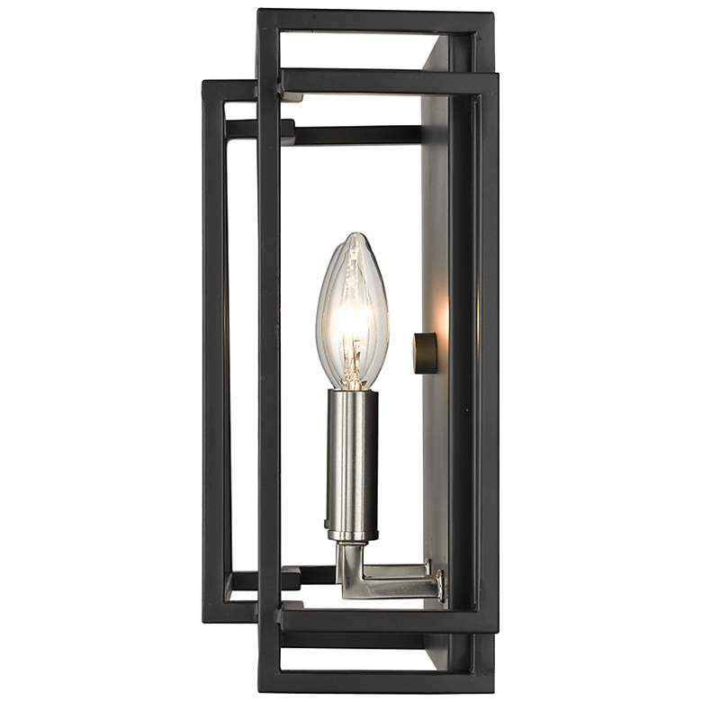 Image 5 Z-Lite Titania 2 Light Wall Sconce in Black + Brushed Nickel more views
