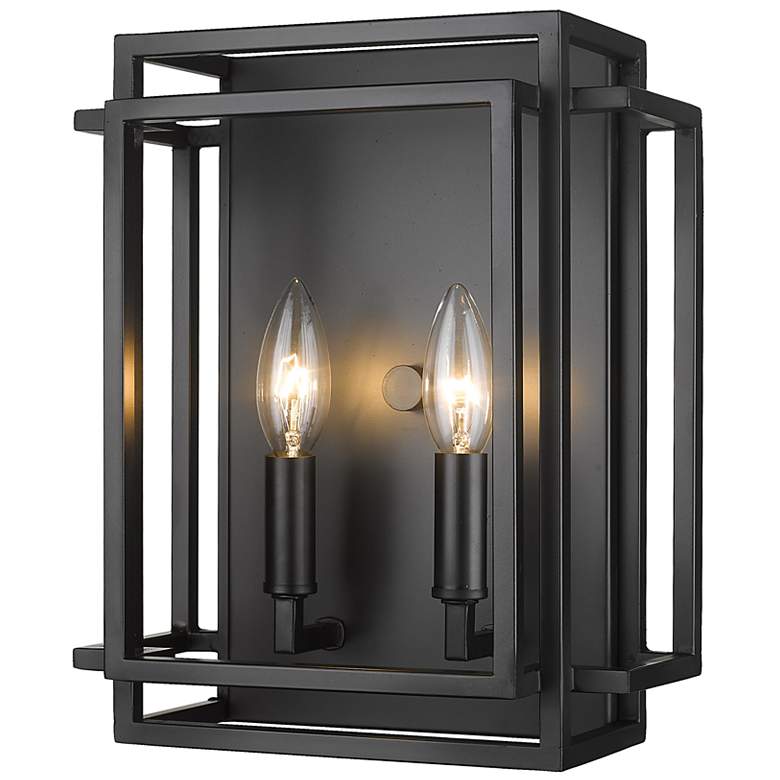 Image 2 Z-Lite Titania 2 Light Wall Sconce in Matte Black