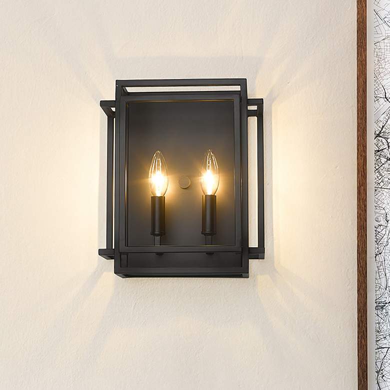Image 1 Z-Lite Titania 2 Light Wall Sconce in Matte Black