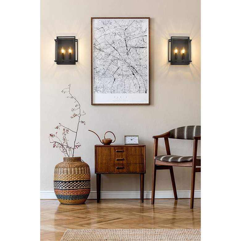 Image 3 Z-Lite Titania 2 Light Wall Sconce in Matte Black more views