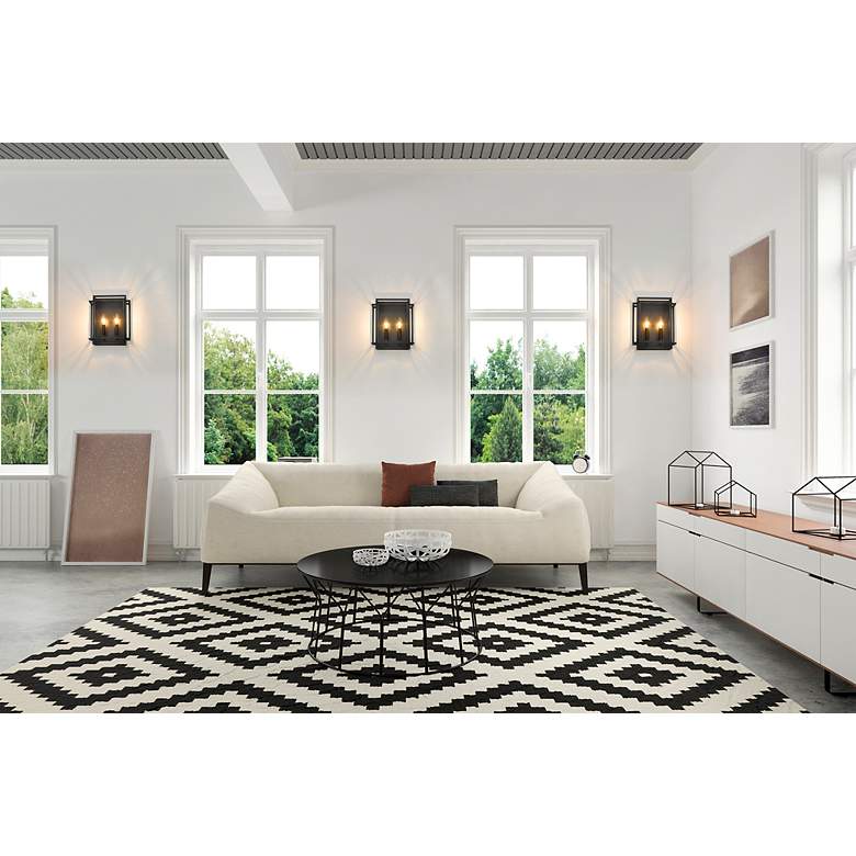 Image 4 Z-Lite Titania 2 Light Wall Sconce in Matte Black more views