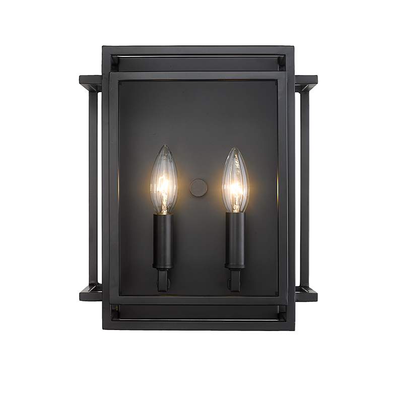Image 5 Z-Lite Titania 2 Light Wall Sconce in Matte Black more views