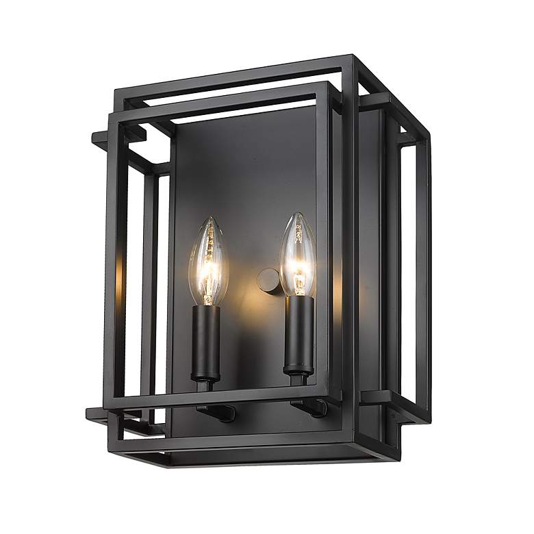 Image 6 Z-Lite Titania 2 Light Wall Sconce in Matte Black more views