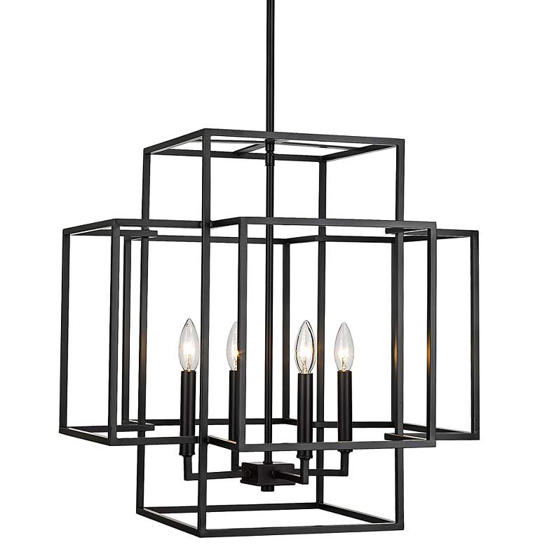 Image 3 Z-Lite Titania 22" Wide 4-Light Matte Black Geometric Chandelier