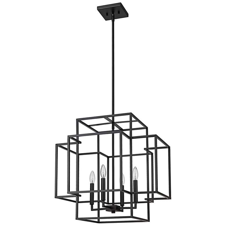 Image 5 Z-Lite Titania 22" Wide 4-Light Matte Black Geometric Chandelier more views