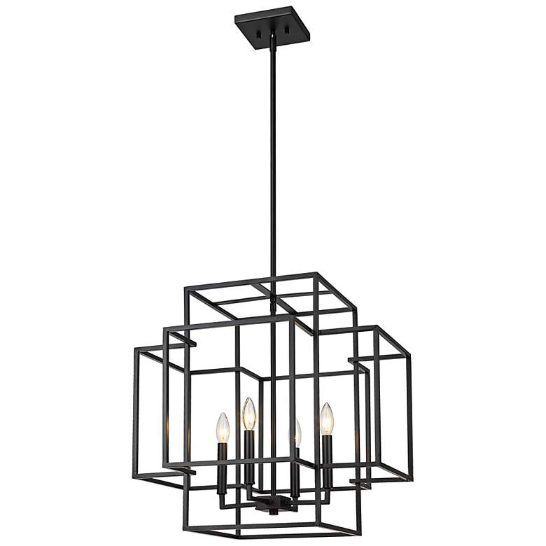 Image 6 Z-Lite Titania 22" Wide 4-Light Matte Black Geometric Chandelier more views