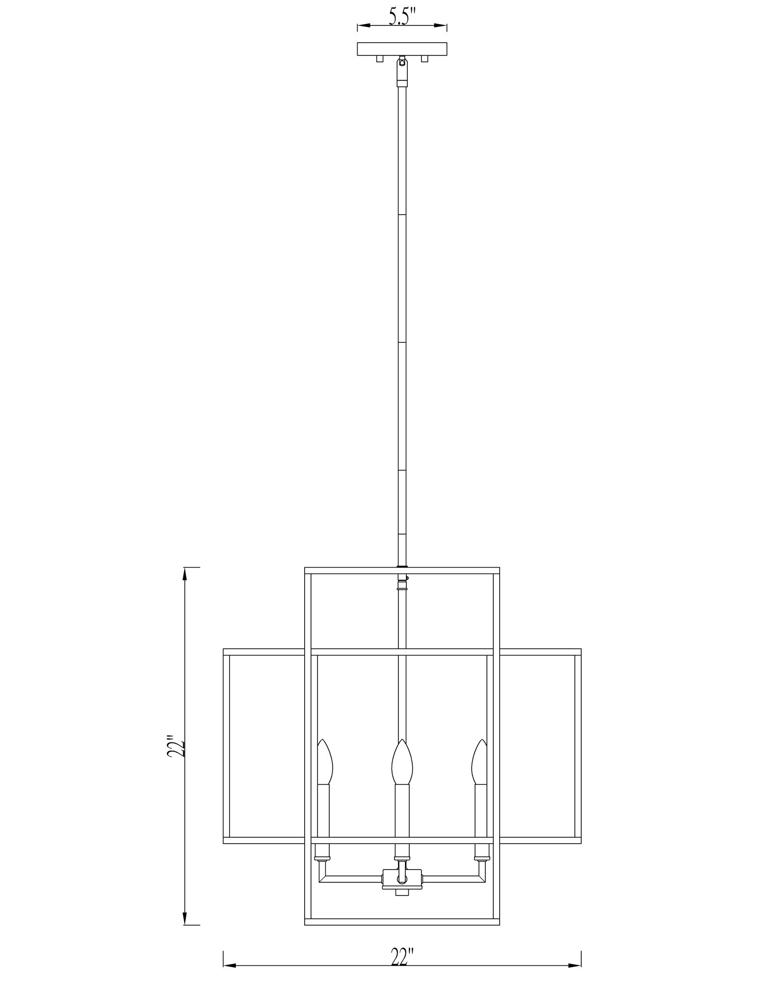Z-Lite Titania 22" Wide 4-Light Matte Black Geometric Chandelier in scene