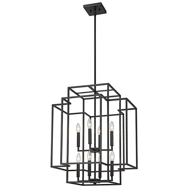 Image 6 Z-Lite Titania 22" Wide Matte Black Metal 8-Light 2-Tier Pendant more views