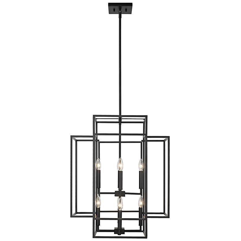 Image 7 Z-Lite Titania 22" Wide Matte Black Metal 8-Light 2-Tier Pendant more views