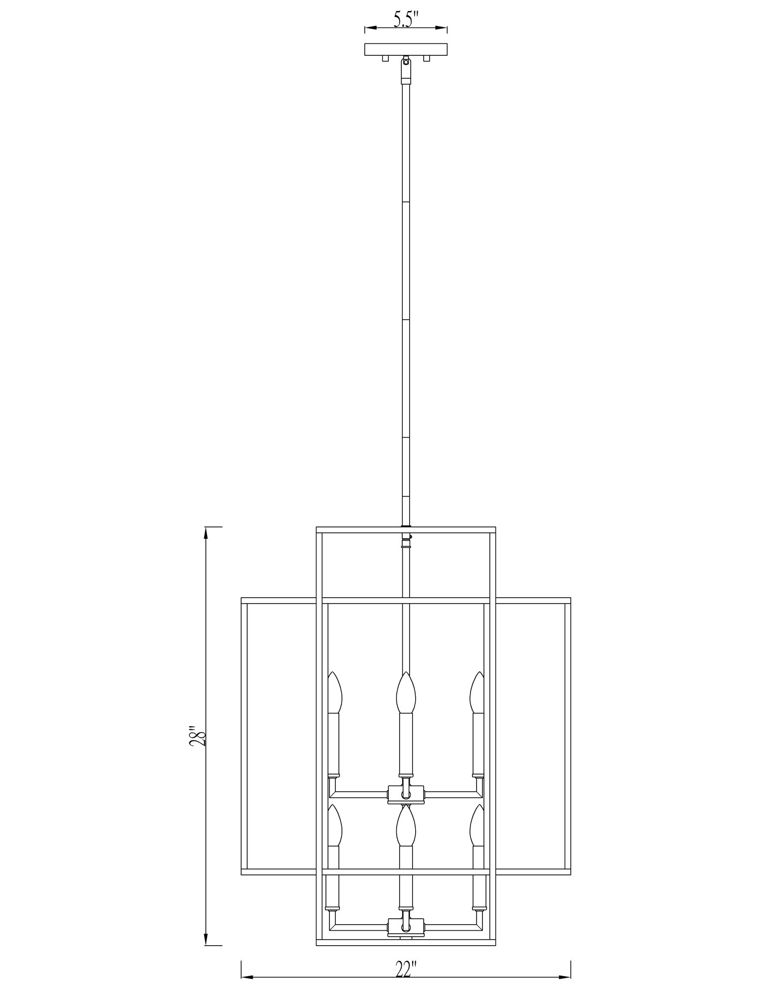 Z-Lite Titania 22" Wide Matte Black Metal 8-Light 2-Tier Pendant in scene