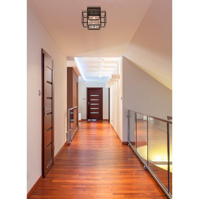 Image 4 Z-Lite Titania 4 Light Flush Mount in Black + Chrome more views
