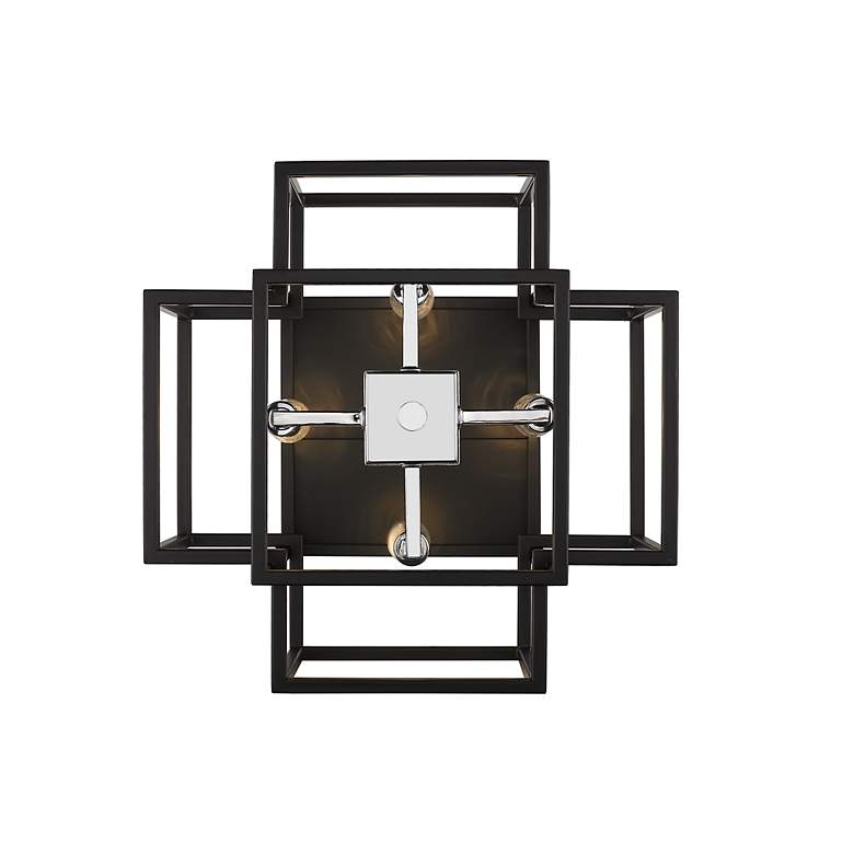 Image 5 Z-Lite Titania 4 Light Flush Mount in Black + Chrome more views