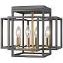 1_Z-Lite Titania 4 Light Flush Mount in Bronze + Olde Brass