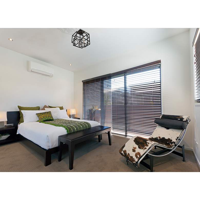 Image 3 Z-Lite Titania 4 Light Semi Flush Mount in Black + Chrome more views