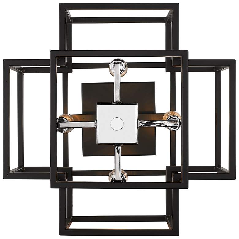 Image 4 Z-Lite Titania 4 Light Semi Flush Mount in Black + Chrome more views