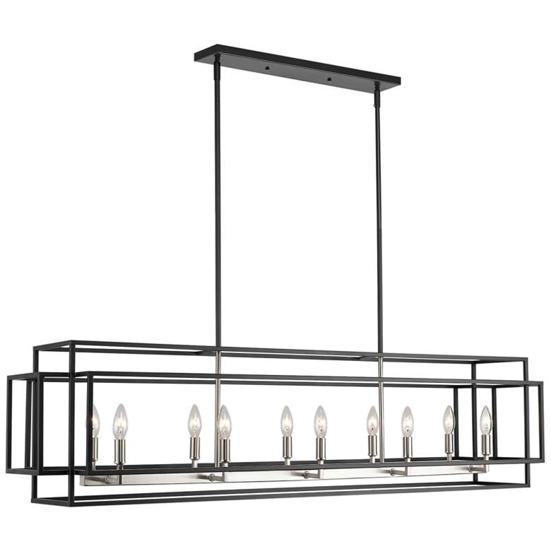 Image 2 Z-Lite Titania 54" 10-Light Black and Nickel Linear Pendant