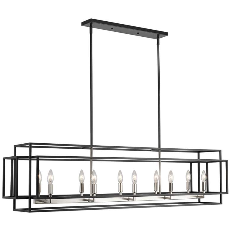 Image 2 Z-Lite Titania 54 inch 10-Light Black and Nickel Linear Pendant