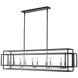 Z-Lite Titania 54" 10-Light Black and Nickel Linear Pendant