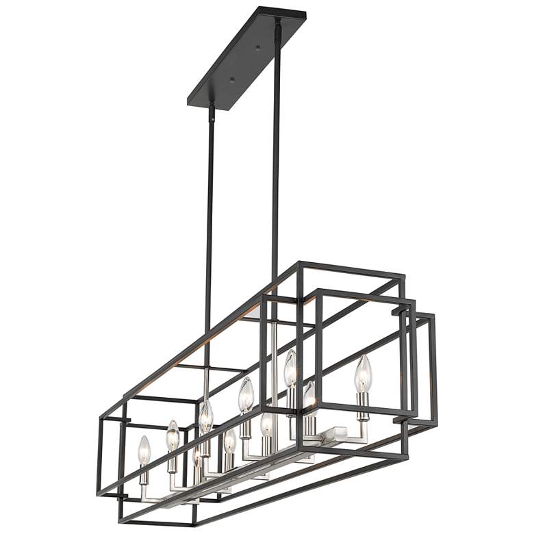 Image 5 Z-Lite Titania 54" 10-Light Black and Nickel Linear Pendant more views