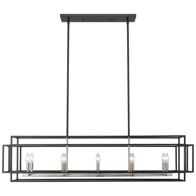 Image 6 Z-Lite Titania 54" 10-Light Black and Nickel Linear Pendant more views
