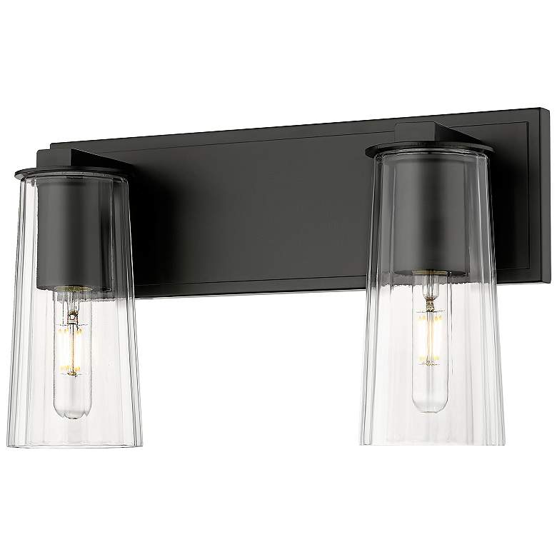 Z-Lite Titus 16" Wide Matte Black 2-Light Vanity Bath Light - #8783G ...