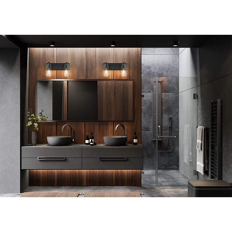 Z-Lite Titus 16" Wide Matte Black 2-Light Vanity Bath Light - #8783G ...