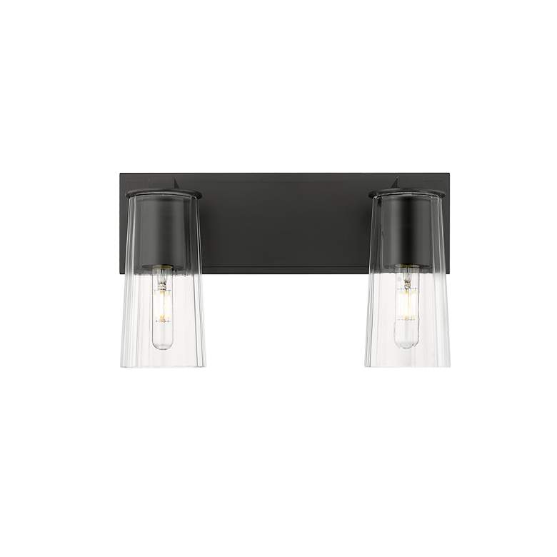 Z-Lite Titus 16" Wide Matte Black 2-Light Vanity Bath Light - #8783G ...