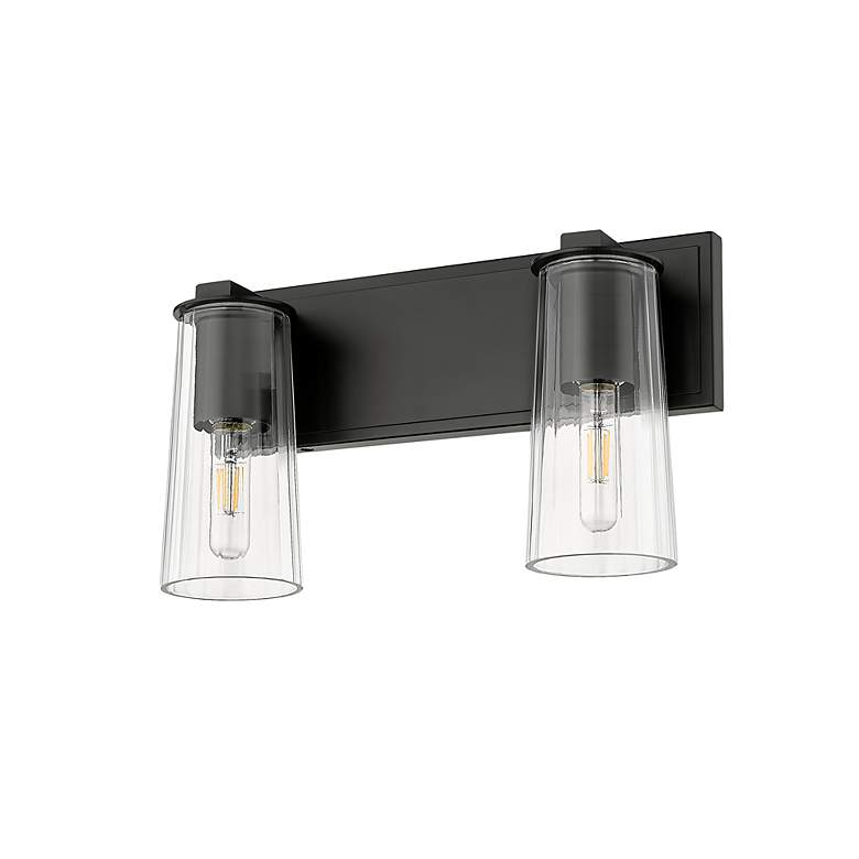 Z-Lite Titus 16" Wide Matte Black 2-Light Vanity Bath Light - #8783G ...