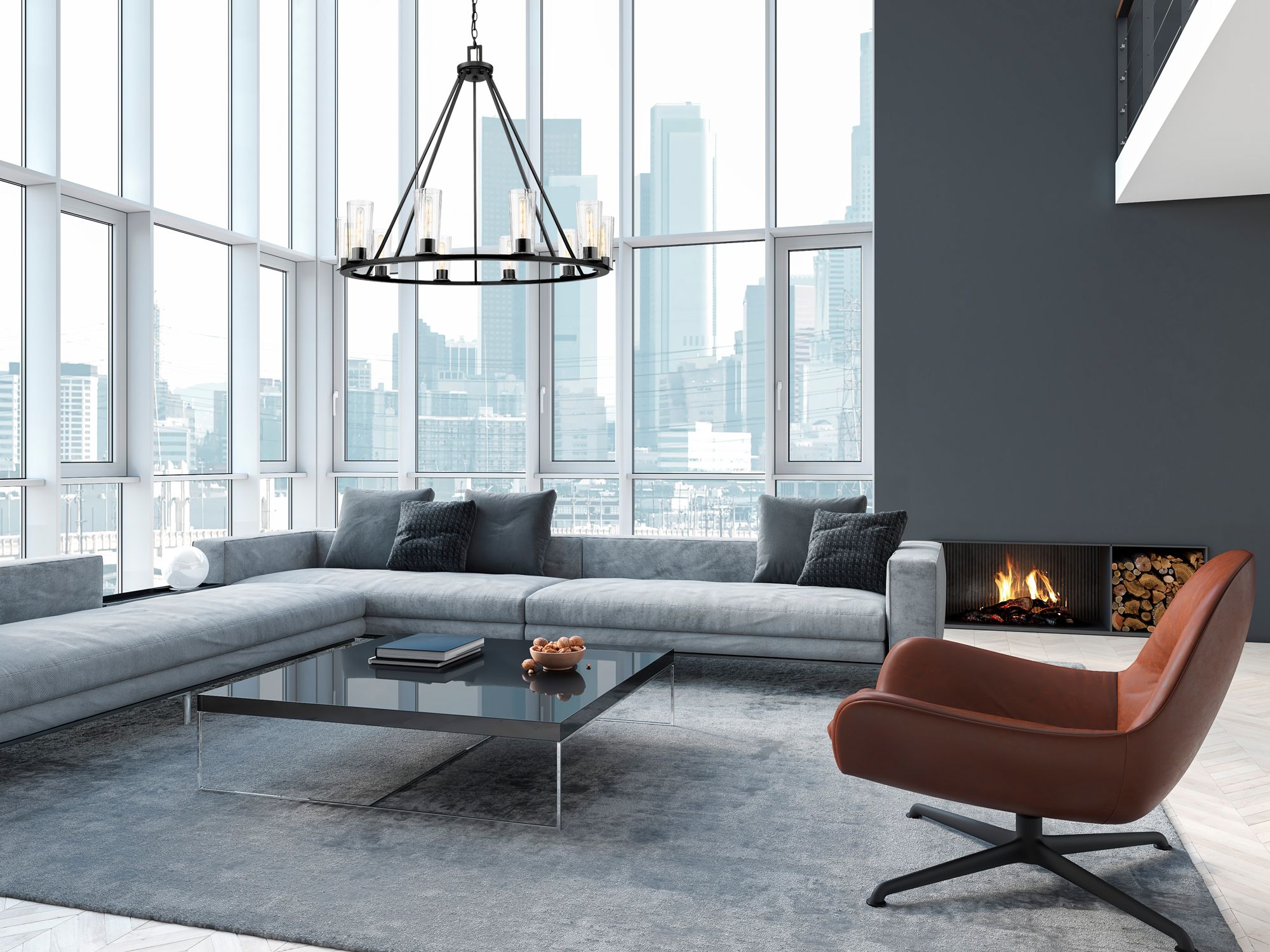 Image 3 Z-Lite Titus 46" Wide Matte Black 10-Light Chandelier more views