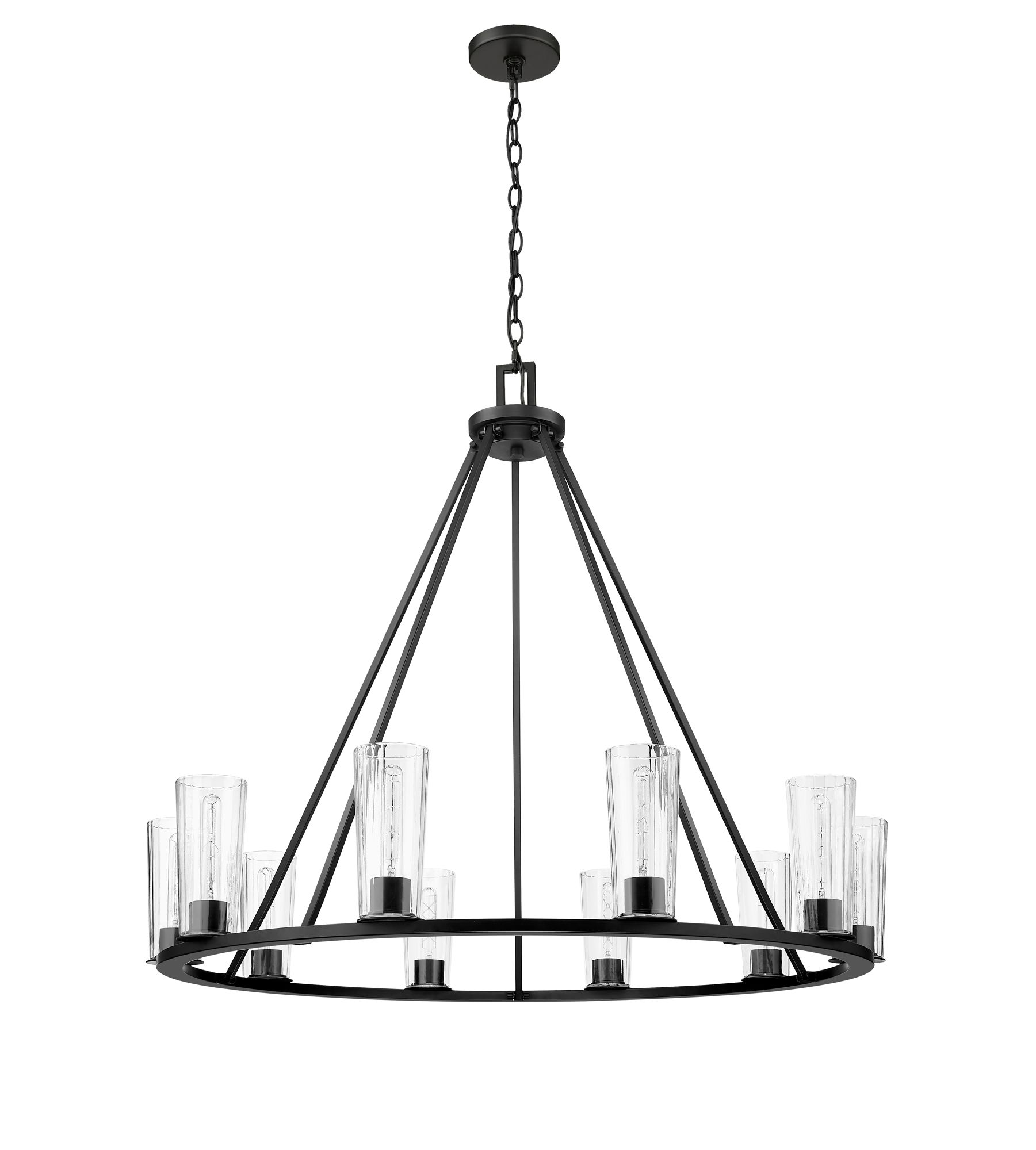 Z-Lite Titus 46" Wide Matte Black 10-Light Chandelier