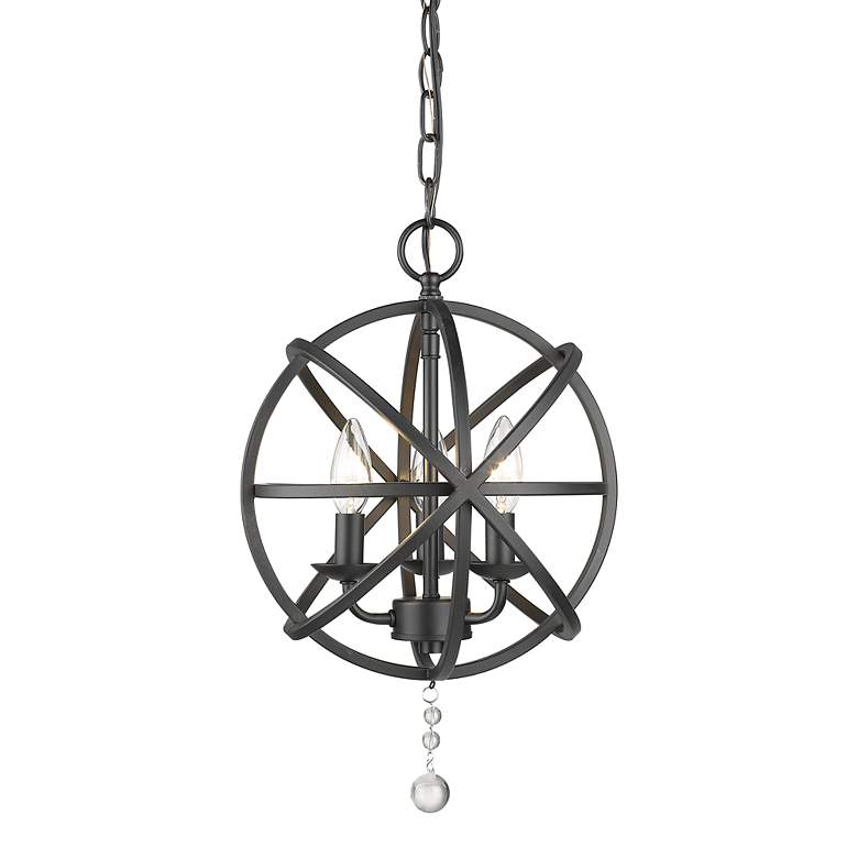 Image 2 Z-Lite Tull 12" Wide Matte Black 3-Light Orb Chandelier more views