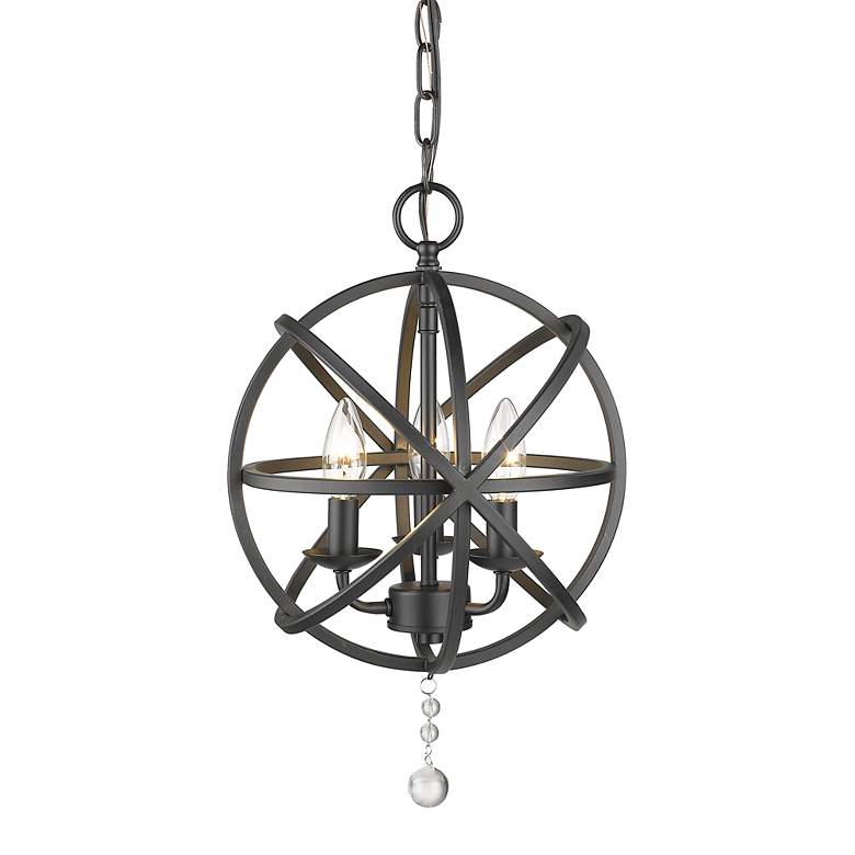 Image 3 Z-Lite Tull 12" Wide Matte Black 3-Light Orb Chandelier more views