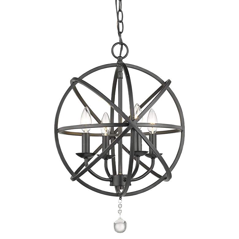 Image 1 Z-Lite Tull 16" Wide Matte Black 4-Light Orb Chandelier