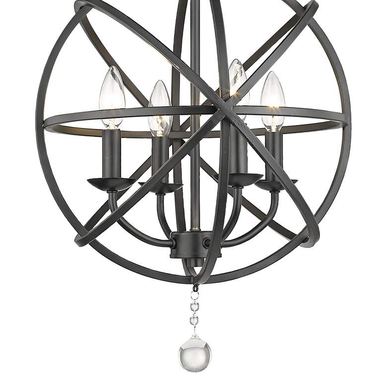 Image 2 Z-Lite Tull 16" Wide Matte Black 4-Light Orb Chandelier more views
