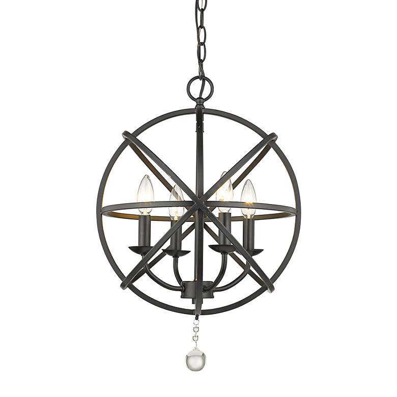 Image 3 Z-Lite Tull 16" Wide Matte Black 4-Light Orb Chandelier more views