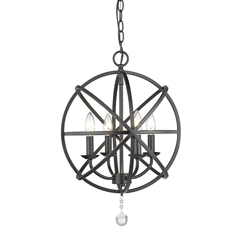 Image 4 Z-Lite Tull 16" Wide Matte Black 4-Light Orb Chandelier more views