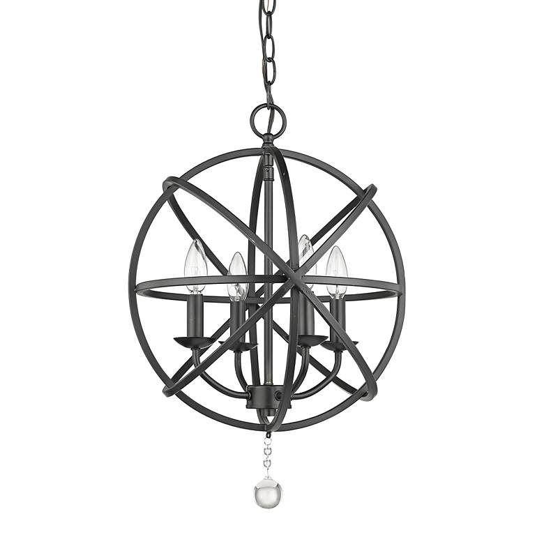 Image 6 Z-Lite Tull 16" Wide Matte Black 4-Light Orb Chandelier more views