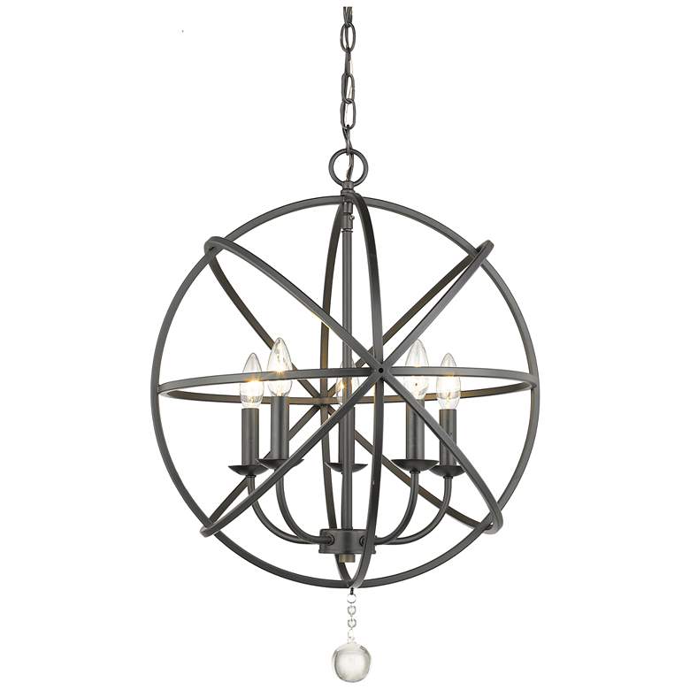 Image 1 Z-Lite Tull 20" Wide Matte Black 5-Light Orb Chandelier