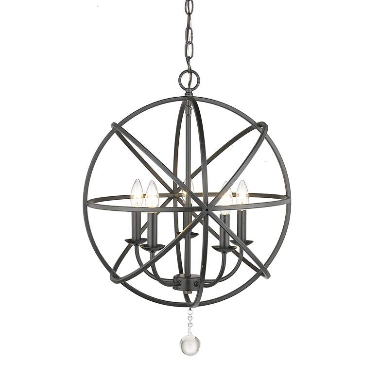Image 2 Z-Lite Tull 20" Wide Matte Black 5-Light Orb Chandelier more views