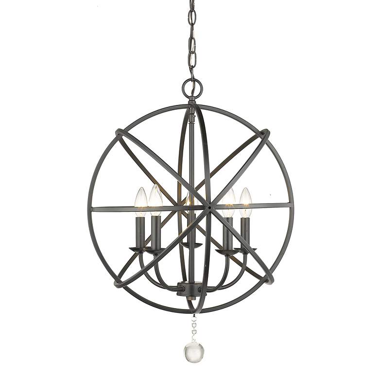 Image 3 Z-Lite Tull 20" Wide Matte Black 5-Light Orb Chandelier more views
