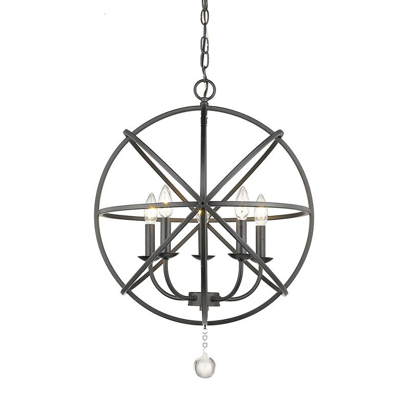 Image 4 Z-Lite Tull 20" Wide Matte Black 5-Light Orb Chandelier more views