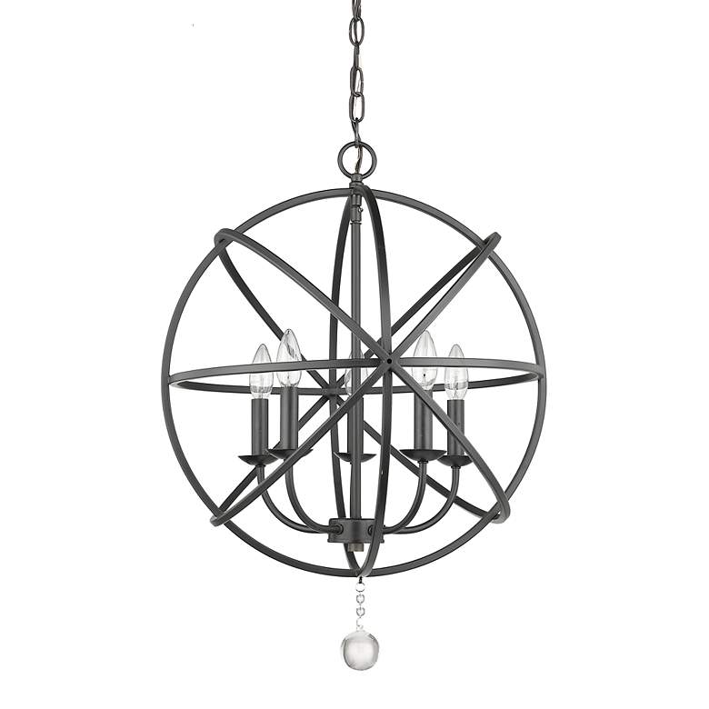 Image 6 Z-Lite Tull 20" Wide Matte Black 5-Light Orb Chandelier more views