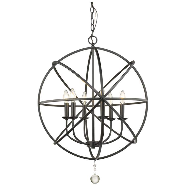 Image 1 Z-Lite Tull 24" Wide Matte Black 6-Light Orb Chandelier
