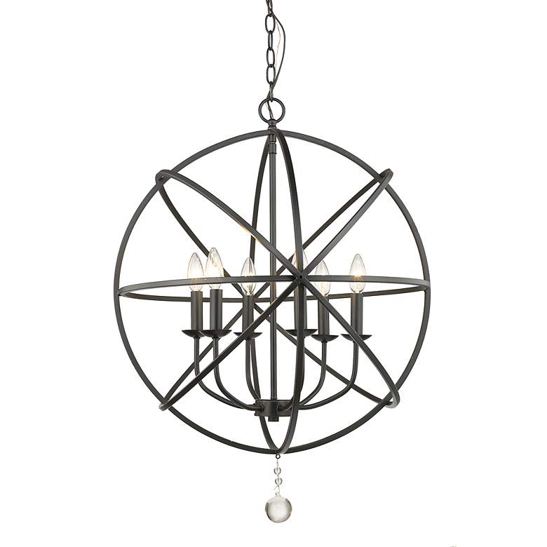 Image 2 Z-Lite Tull 24" Wide Matte Black 6-Light Orb Chandelier more views
