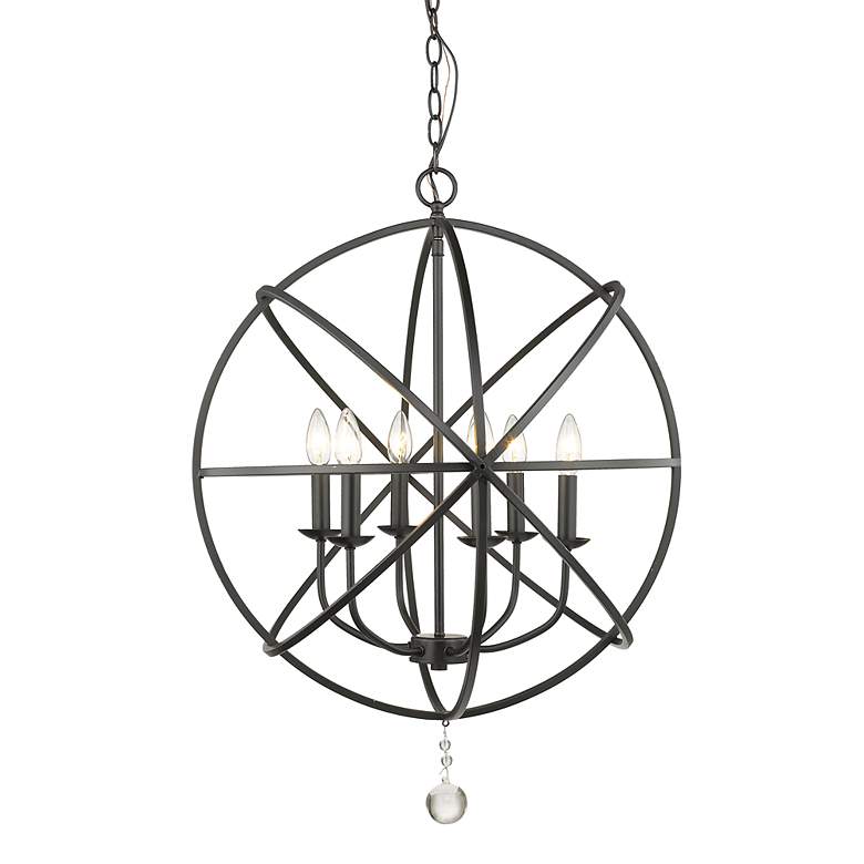 Image 3 Z-Lite Tull 24" Wide Matte Black 6-Light Orb Chandelier more views